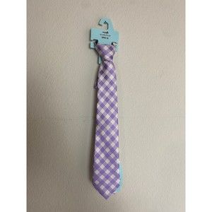 Class Club Purple Gingham Adjustable Boys Silk Tie